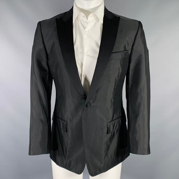 VERSACE COLLECTION Size 40 Black Acetate Blend Peak Lapel Sport Coat - Picture 1 of 11